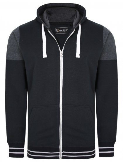 Kam Jeans 7049 Cut & Saw Sleeve Hoodie Black - Sweatshirts & hoodies - Sweatshirt & Camisolas com Capuz tamanhos grandes