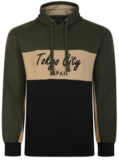 Kam Jeans 7058 Tokyo City Cut & Saw Hoodie Khaki - Sweatshirts & hoodies - Sweatshirt & Camisolas com Capuz tamanhos grandes