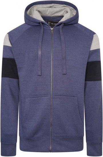 Kam Jeans 7069 Cut & Saw Zip Thru Hoody Royal Blue - Sweatshirts & hoodies - Sweatshirt & Camisolas com Capuz tamanhos grandes
