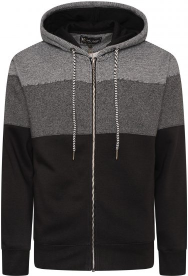 Kam Jeans 7071 Marl Stripe Hoody Black TALL SIZES - ROUPAS DE HOMEM MT-6XLT - Tamanhos-Tall Homem