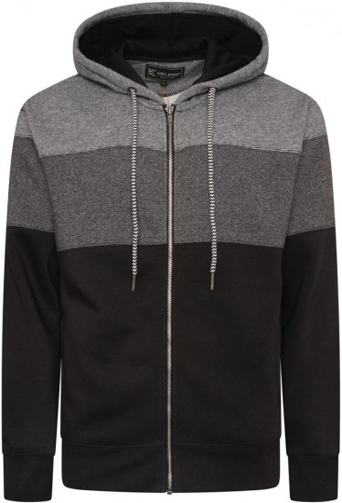 Kam Jeans 7071 Marl Stripe Hoody Black - Sweatshirts & hoodies - Sweatshirt & Camisolas com Capuz tamanhos grandes