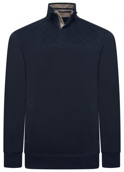 Kam Jeans 7092 Sweatshirt com meio fecho Azul-marinho - Sweatshirts & hoodies - Sweatshirt & Camisolas com Capuz tamanhos grandes