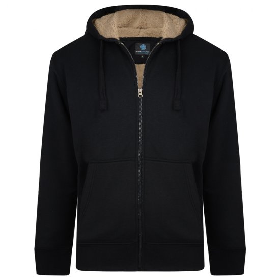 Kam Jeans 709 Sherpa Lined Hoodie Black - Sweatshirts & hoodies - Sweatshirt & Camisolas com Capuz tamanhos grandes