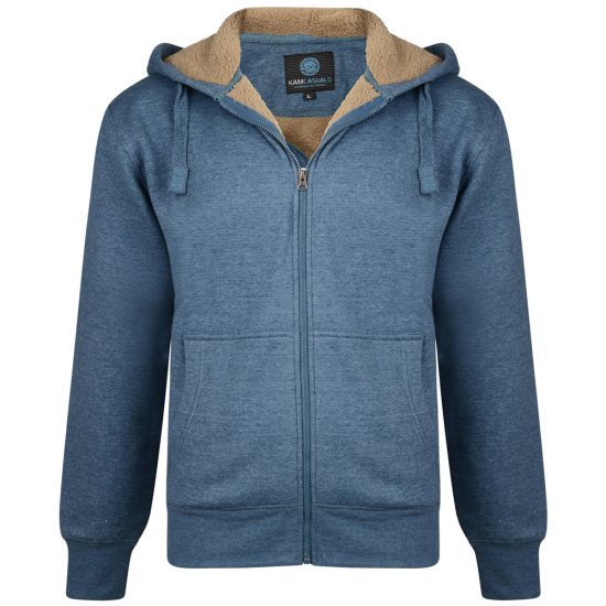 Kam Jeans 709 Sherpa Lined Hoodie Denim - Sweatshirts & hoodies - Sweatshirt & Camisolas com Capuz tamanhos grandes