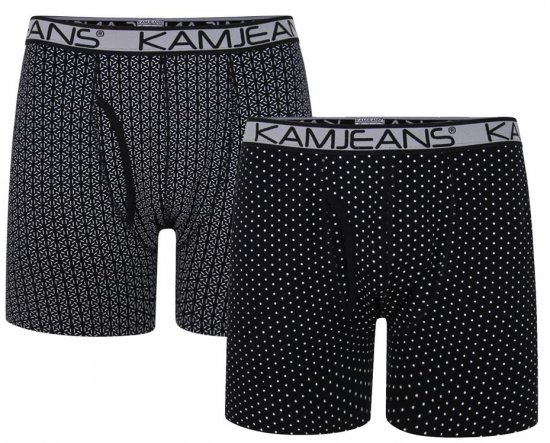 Kam Jeans 810 Jersey Printed Boxers Twin Pack - Roupa Interior & natação - Roupa interior Homem Tamanhos Grandes