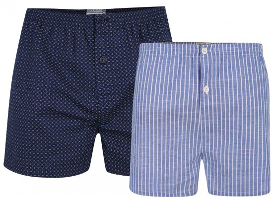 Kam Jeans 812 Twin Pack Woven Boxers - Roupa Interior & natação - Roupa interior Homem Tamanhos Grandes