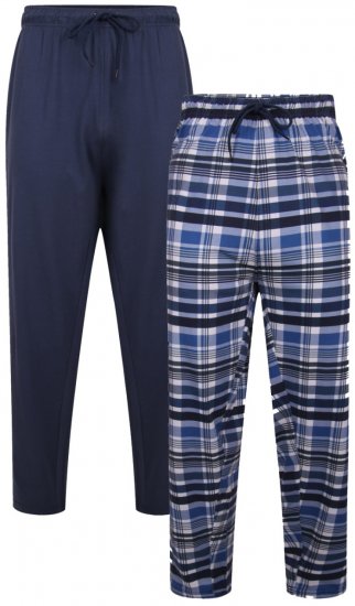 Kam Jeans 872 Lounge pants Navy, Checked 2-pack - Roupa Interior & natação - Roupa interior Homem Tamanhos Grandes