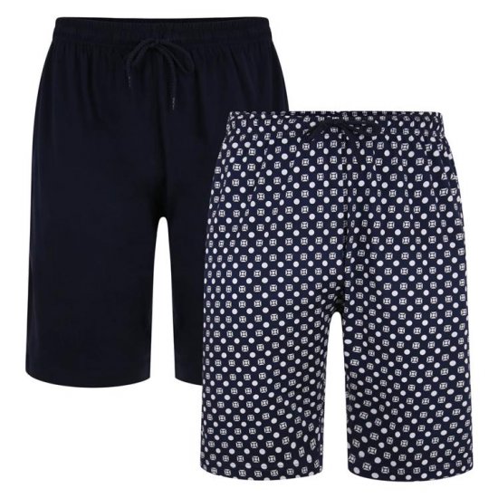 Kam Jeans 876 Lounge Shorts Twin Pack Navy - Roupa Interior & natação - Roupa interior Homem Tamanhos Grandes