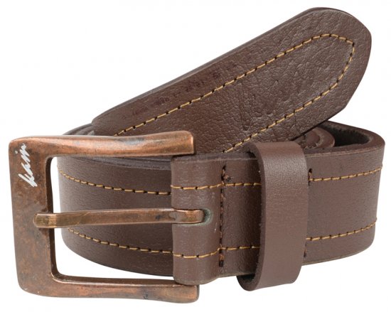 Kam Jeans 920 Leather Belt Brown, 4cm - Cintos - Cintos Masculinos Tamanhos Grandes
