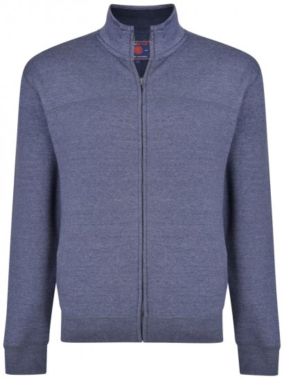 Kam Jeans 7018 Full zip Sweatshirt Insignia Blue - Sweatshirts & hoodies - Sweatshirt & Camisolas com Capuz tamanhos grandes