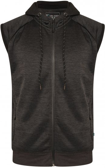 Kam Jeans AP007 Active Performance Sleeveless Hoody Charcoal - Sweatshirts & hoodies - Sweatshirt & Camisolas com Capuz tamanhos grandes
