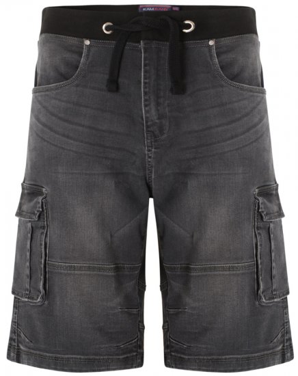 Kam Jeans Dito Denim Shorts Charcoal - Calções - Calções Homem Tamanhos Grandes