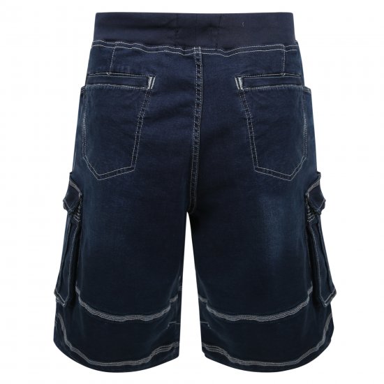 Kam Jeans Dito Denim Shorts Mid Used Blue - Calções - Calções Homem Tamanhos Grandes