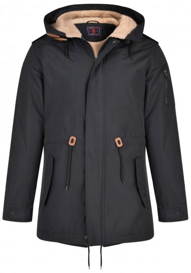 Kam Jeans KV112 Parka Black - Casacos - Casacos Homem Tamanhos Grandes
