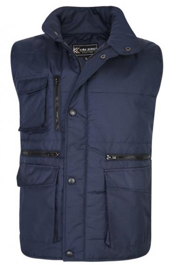 Kam Jeans KV115 Military Multi Pocket Vest Navy - Casacos - Casacos Homem Tamanhos Grandes