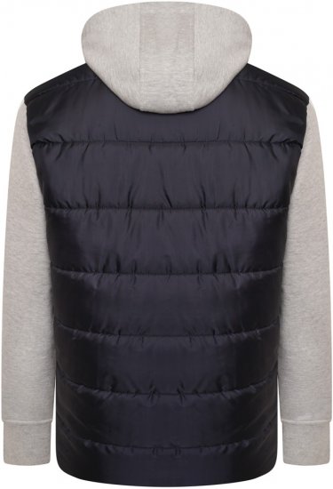 Kam Jeans KV135 Quilted Zip Thru Hoody with Padded Body & Jersey Sleeves Navy TALL SIZES - ROUPAS DE HOMEM MT-6XLT - Tamanhos-Tall Homem