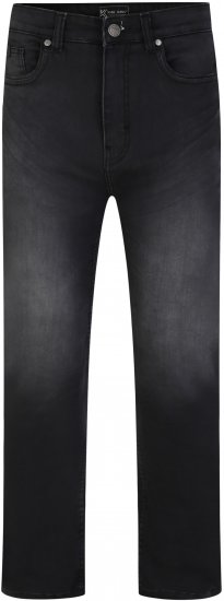 Kam Jeans Nunez Knitted Denim Stretch Fashion Jeans Charcoal - Jeans & calças - Jeans & Calças Tamanhos Grandes Homem