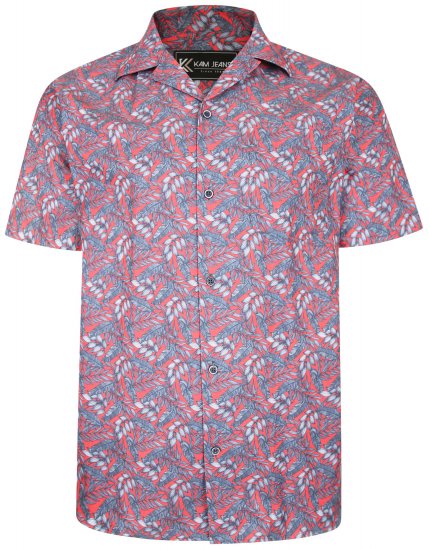 Kam Jeans P011 Premium Short sleeve Shirt Red - Camisas - Camisas Homem Tamanhos Grandes