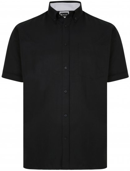 Kam Jeans P020 Premium Short sleeve Oxford Shirt Black - Camisas - Camisas Homem Tamanhos Grandes