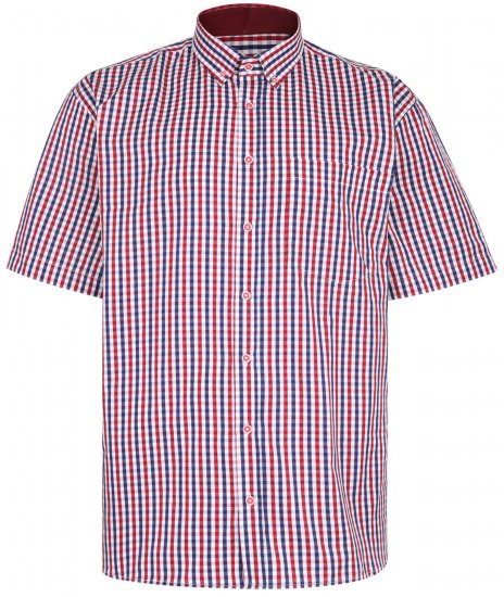 Kam Jeans 640 Premium Short Sleeve Shirt Red - Camisas - Camisas Homem Tamanhos Grandes