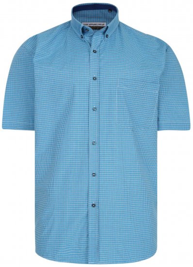 Kam Jeans P641 Premium Short Sleeve Shirt Turquoise - Camisas - Camisas Homem Tamanhos Grandes
