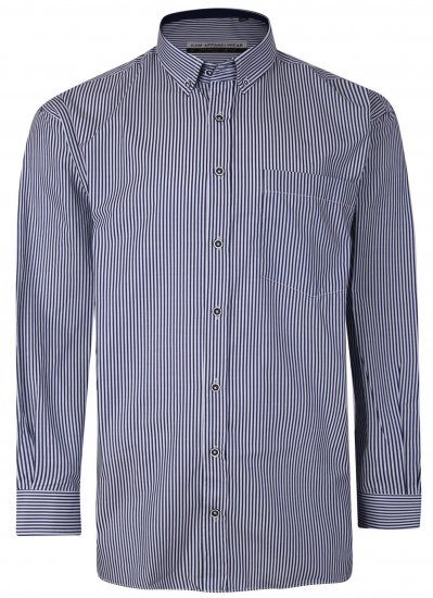 Kam Jeans P643 Premium Stripe Shirt Navy - Camisas - Camisas Homem Tamanhos Grandes