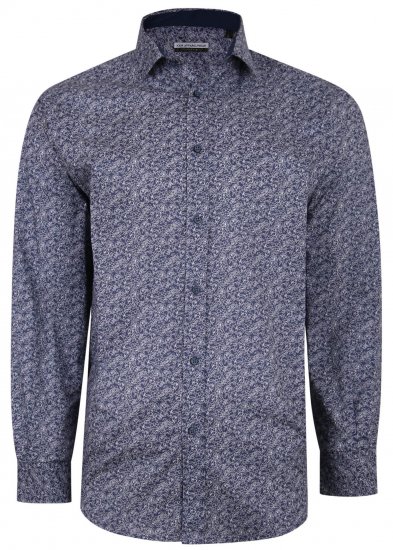 Kam Jeans P680 Floral Print Shirt Navy - Camisas - Camisas Homem Tamanhos Grandes