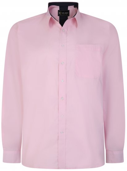 Kam Jeans P684 Premium Stretch Shirt Pink - Camisas - Camisas Homem Tamanhos Grandes