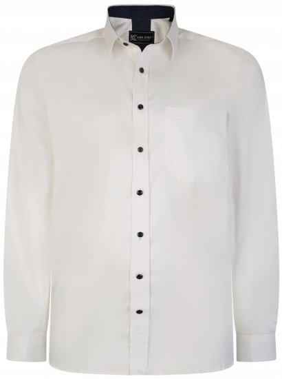 Kam Jeans P684 Premium Stretch Shirt White - Camisas - Camisas Homem Tamanhos Grandes