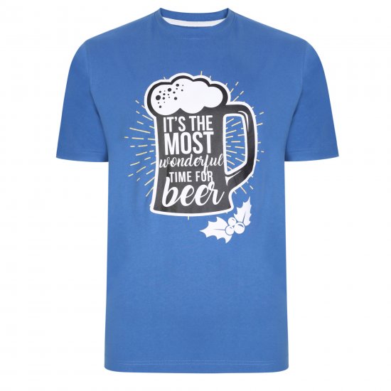 Kam Jeans X018 T-Shirt Blue - T-shirts - T-shirts Homem Tamanhos Grandes