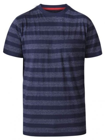 D555 Keegan Crew Neck Stripe T-Shirt Navy - T-shirts - T-shirts Homem Tamanhos Grandes