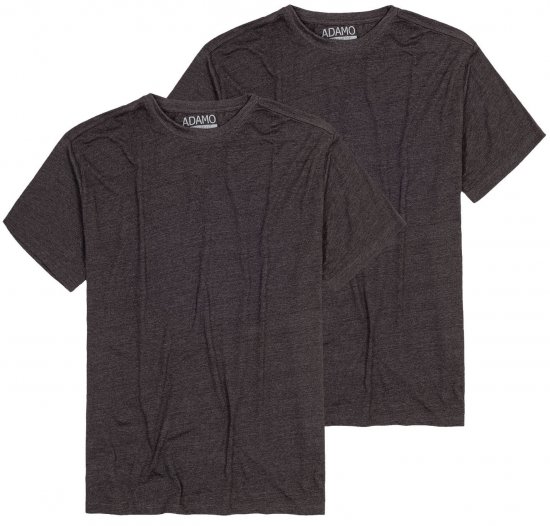 Adamo Kilian Regular fit 2-pack T-shirt Charcoal - T-shirts - T-shirts Homem Tamanhos Grandes