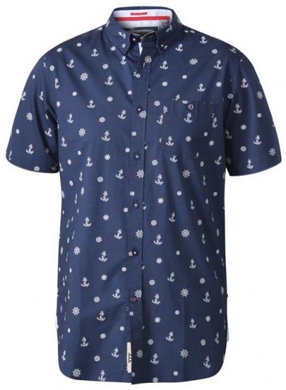 D555 Kirk Short Sleeve Shirt Navy - Camisas - Camisas Homem Tamanhos Grandes