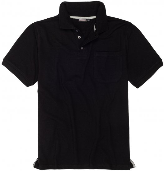 Adamo Klaas Regular fit Polo Shirt with Pocket Black - Pólos - Pólos Tamanhos Grandes Homem