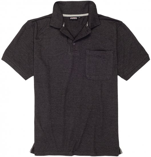 Adamo Klaas Regular fit Polo Shirt with Pocket Charcoal - Pólos - Pólos Tamanhos Grandes Homem