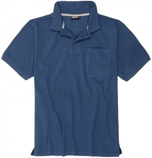 Adamo Klaas Regular fit Polo Shirt with Pocket Denim Blue - Pólos - Pólos Tamanhos Grandes Homem