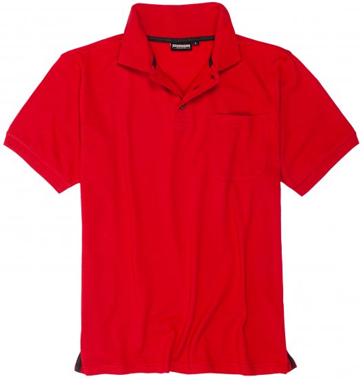 Adamo Klaas Regular fit Polo Shirt with Pocket Red - Pólos - Pólos Tamanhos Grandes Homem