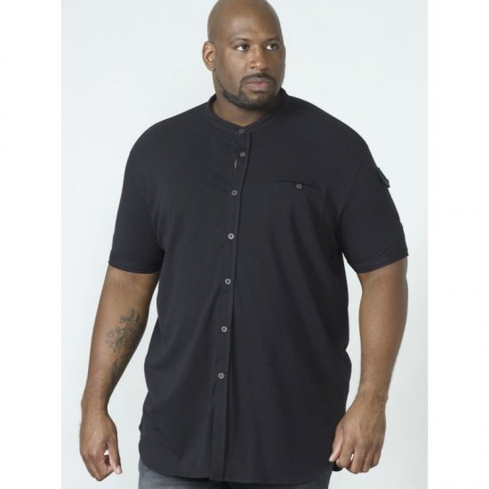 D555 Archer Collarless Shirt Black - Camisas - Camisas Homem Tamanhos Grandes