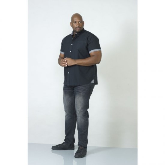 D555 Kevin Oxford Shirt Black - Camisas - Camisas Homem Tamanhos Grandes