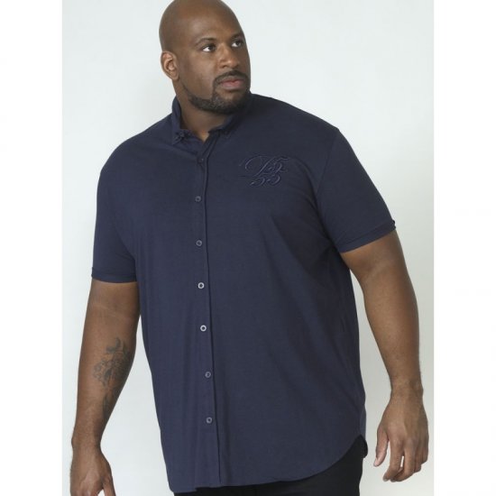 D555 Beaver Couture Jersey Shirt Navy - Camisas - Camisas Homem Tamanhos Grandes