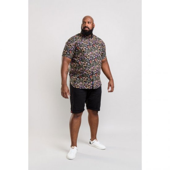 D555 Emmet Floral Shirt Black - Camisas - Camisas Homem Tamanhos Grandes
