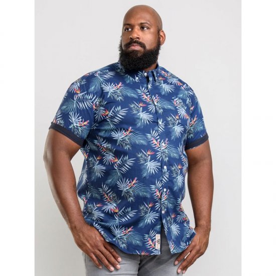 D555 Reuben Hawaii Shirt Navy - Camisas - Camisas Homem Tamanhos Grandes