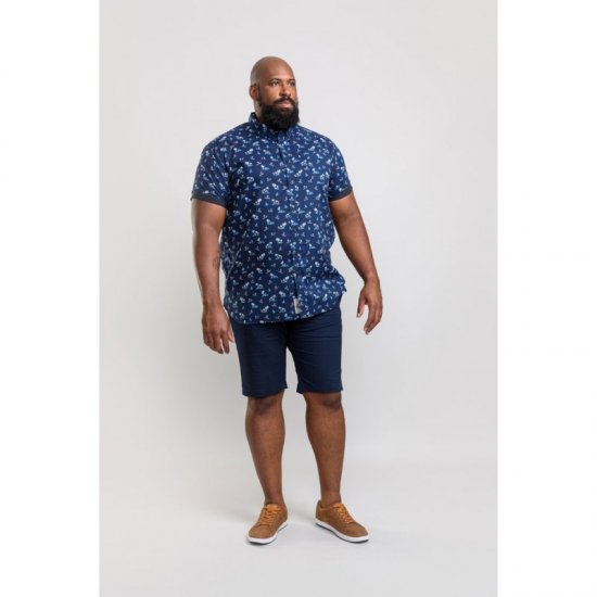D555 Davian Hawaii Shirt Navy - Camisas - Camisas Homem Tamanhos Grandes