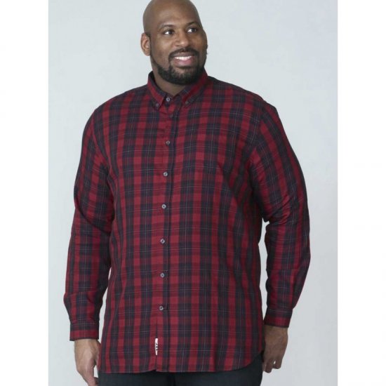 D555 Theo Long Sleeve Check Shirt - Camisas - Camisas Homem Tamanhos Grandes