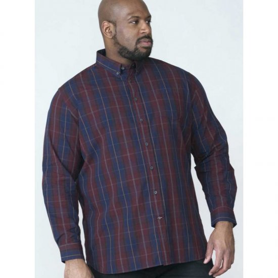 D555 Grady Long Sleeve Check Shirt - Camisas - Camisas Homem Tamanhos Grandes