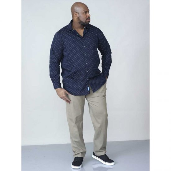 D555 Rashard Long Sleeve Printed Shirt - Camisas - Camisas Homem Tamanhos Grandes