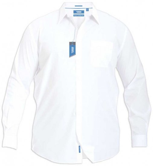 D555 Aiden Easy Iron-Shirt White - Camisas - Camisas Homem Tamanhos Grandes