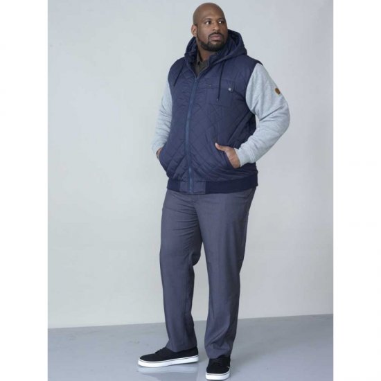 D555 Willie Hooded Quilted Jacket with Fleece sleeves - Casacos - Casacos Homem Tamanhos Grandes