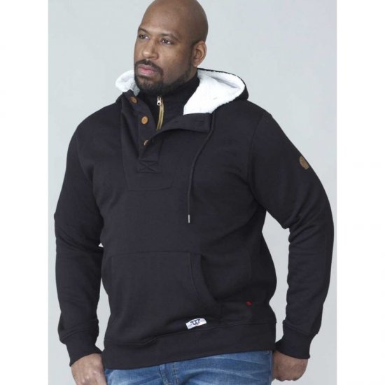 D555 Lorenzo Half zip Hoodie Black - Sweatshirts & hoodies - Sweatshirt & Camisolas com Capuz tamanhos grandes