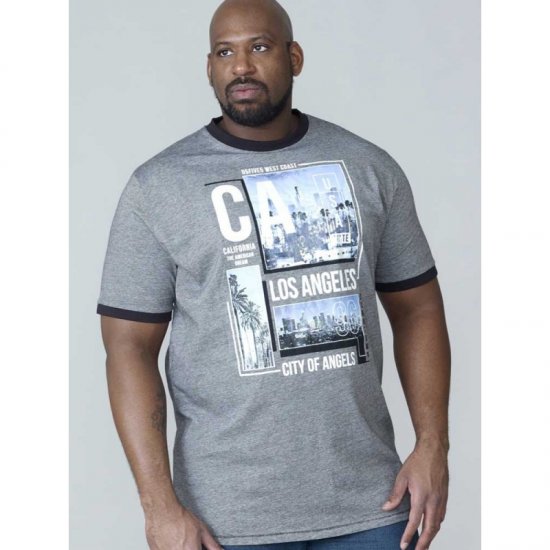 D555 Howie Fine Stripe T-shirt Grey - T-shirts - T-shirts Homem Tamanhos Grandes